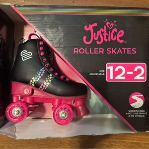 Justice Black and Pink Roller Skates